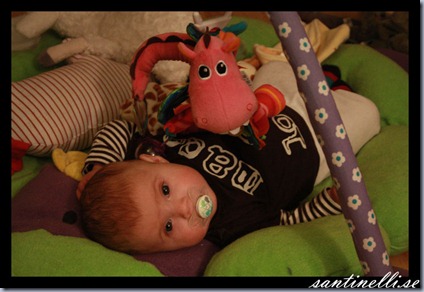 Ellinor i babygymmet med draken Dee